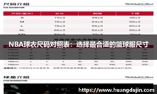 NBA球衣尺码对照表：选择最合适的篮球服尺寸